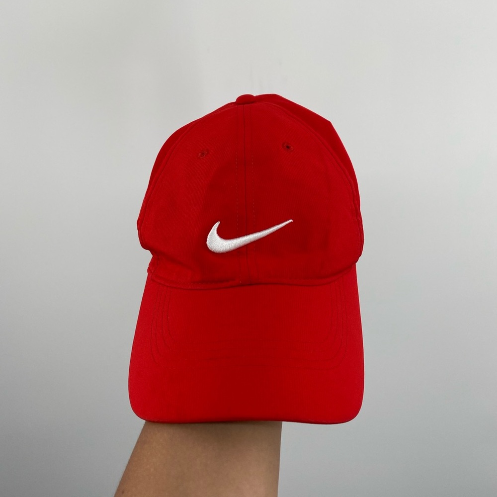 Nike Golf Hat Adjustable Grey and Red Golf Hat